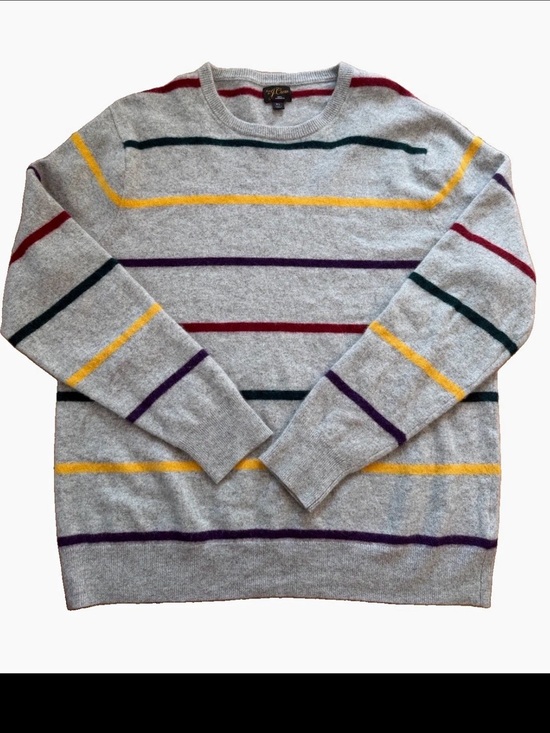 J. Crew Other - J.Crew 100% Cashmere Crewneck Sweater Multicolor Stripe XL NWOT